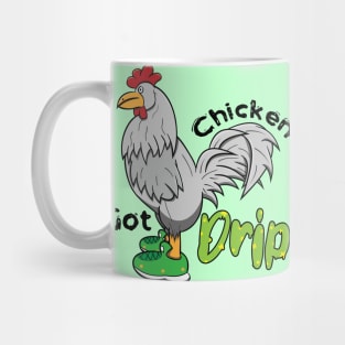 Chicken With Shoes White Green DRIP Mug